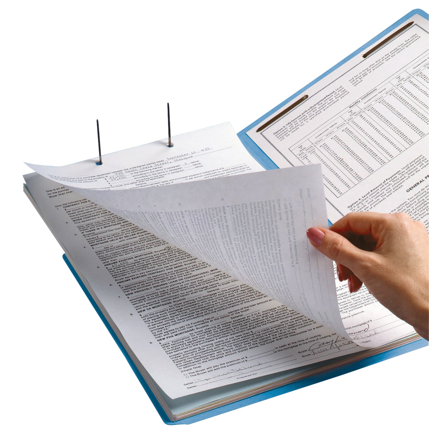 Smead Color End-Tab Folders With Fasteners, Straight Cut, Letter Size, Blue, Pack Of 50 - Image 4