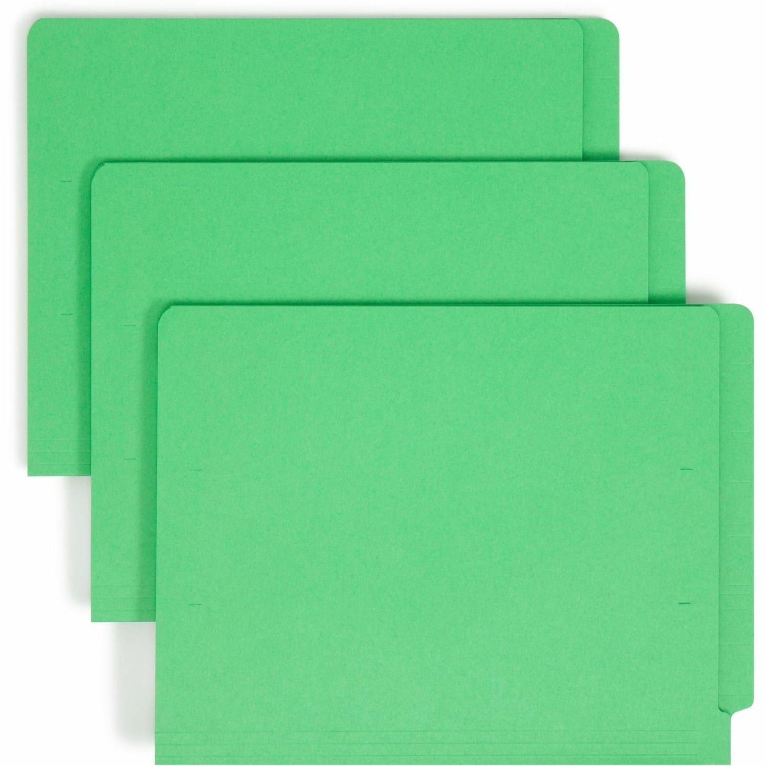 Smead Color End-Tab Folders With Fasteners, Straight Cut, Letter Size, Green, Pack Of 50 - Image 3