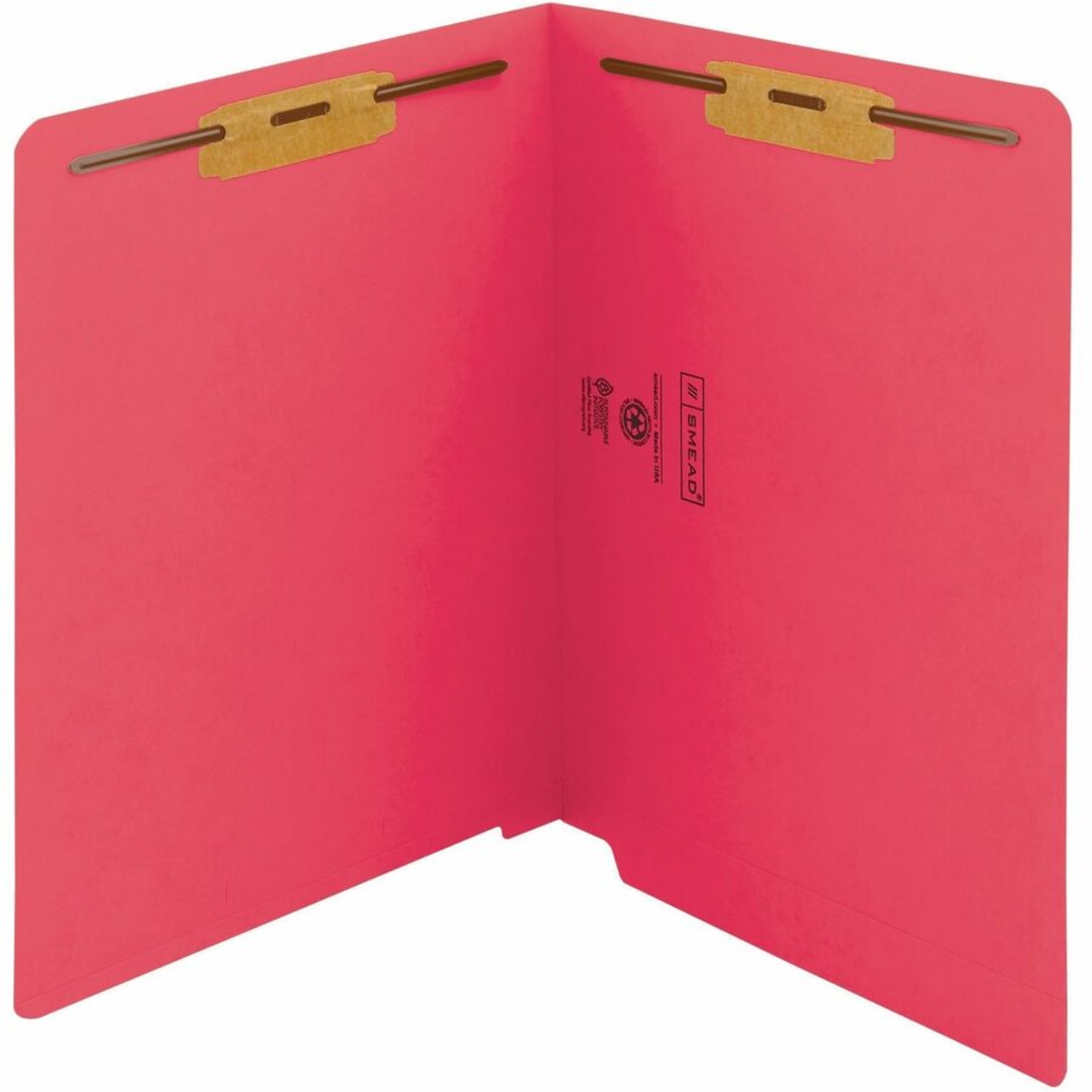 Smead Color End-Tab Folders With Fasteners, Straight Cut, Letter Size, Red, Pack Of 50 - Image 6