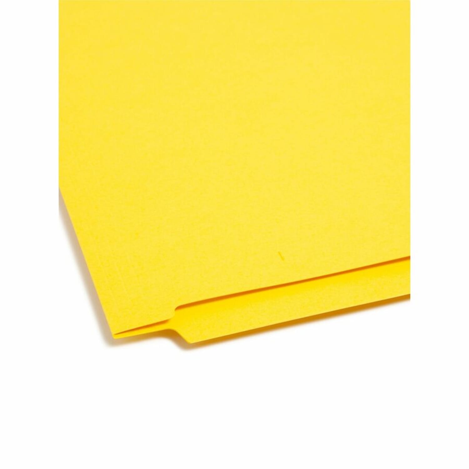 Smead Color End-Tab Folders With Fasteners, Straight Cut, Letter Size, Yellow, Pack Of 50 - Image 4