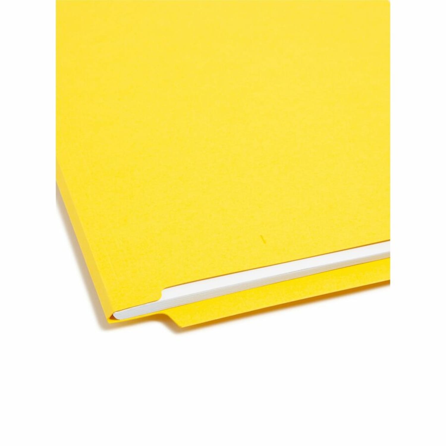 Smead Color End-Tab Folders With Fasteners, Straight Cut, Letter Size, Yellow, Pack Of 50 - Image 5
