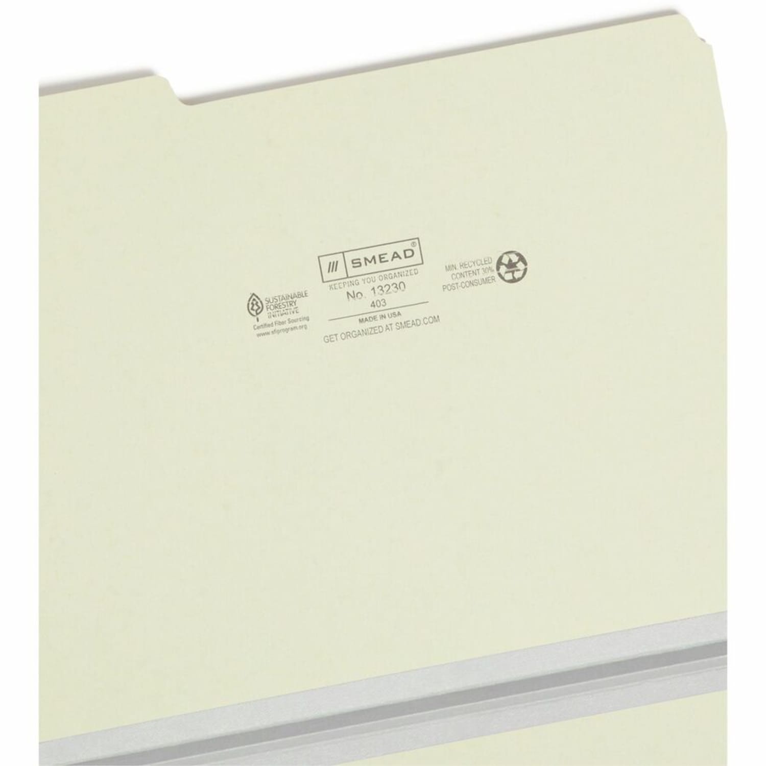 Smead Pressboard Top-Tab Folders, 1/3 Cut, 11 3/4in x 9 1/2in, Gray/Green, Pack Of 25 - Image 5