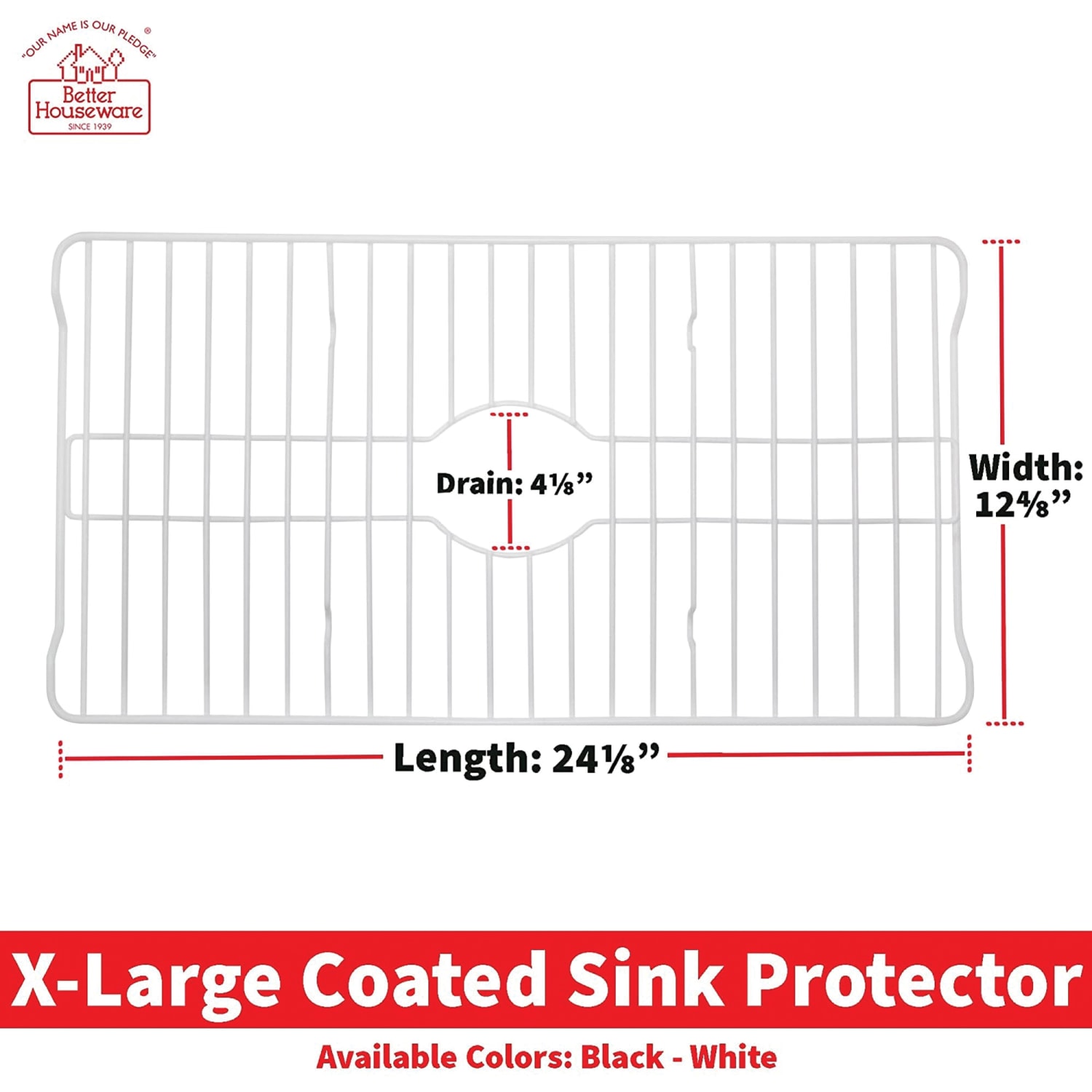 Better Houseware Extra-Large Coated-Steel Sink Protector, 1inH x 12-3/4inW x 24-1/8inD, White - Image 3