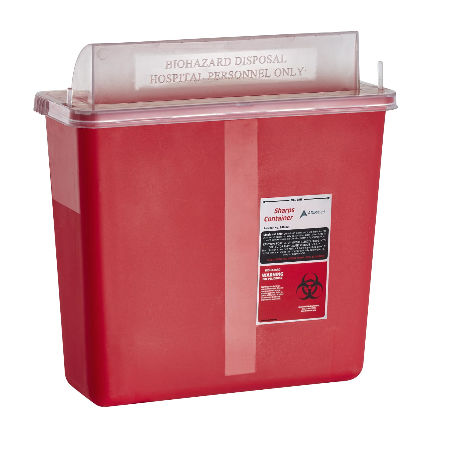 Alpine AdirMed Sharps Containers, 5-Quart, Red, Pack Of 2 Containers - Image 4