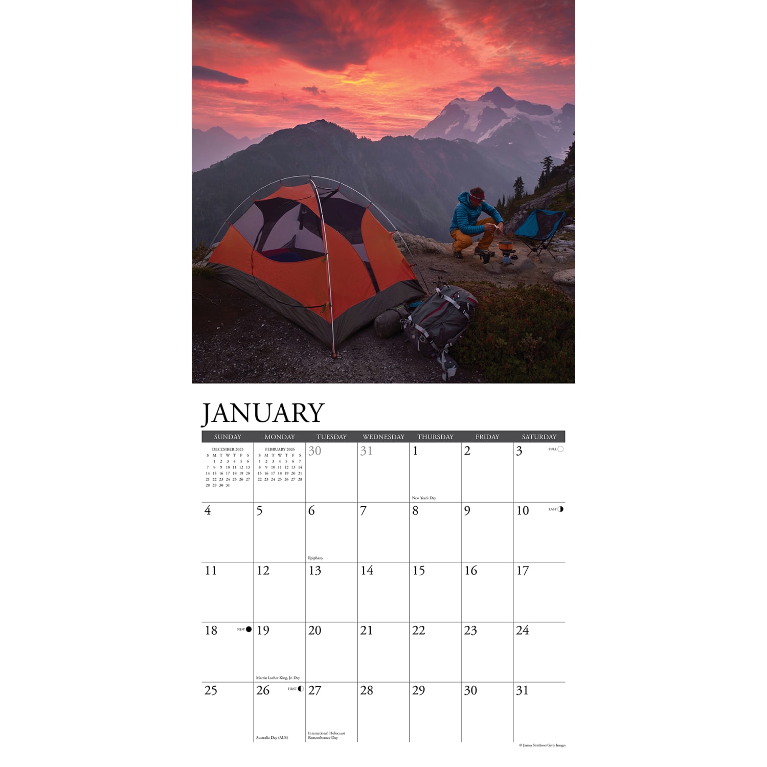 2026 Willow Creek Press Scenic Monthly Wall Calendar, 12in x 12in, CampLife, January To December, 50521 - Image 3