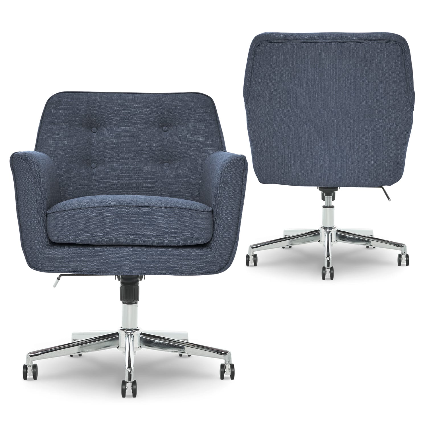 Serta® Ashland Home Mid-Back Office Chair, Twill Fabric, Blue/Chrome - Image 6
