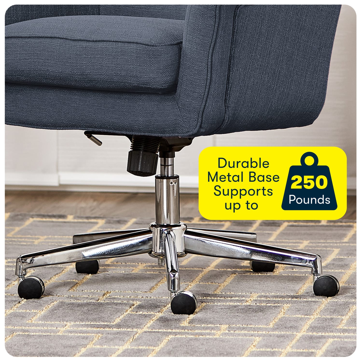 Serta® Ashland Home Mid-Back Office Chair, Twill Fabric, Blue/Chrome - Image 9