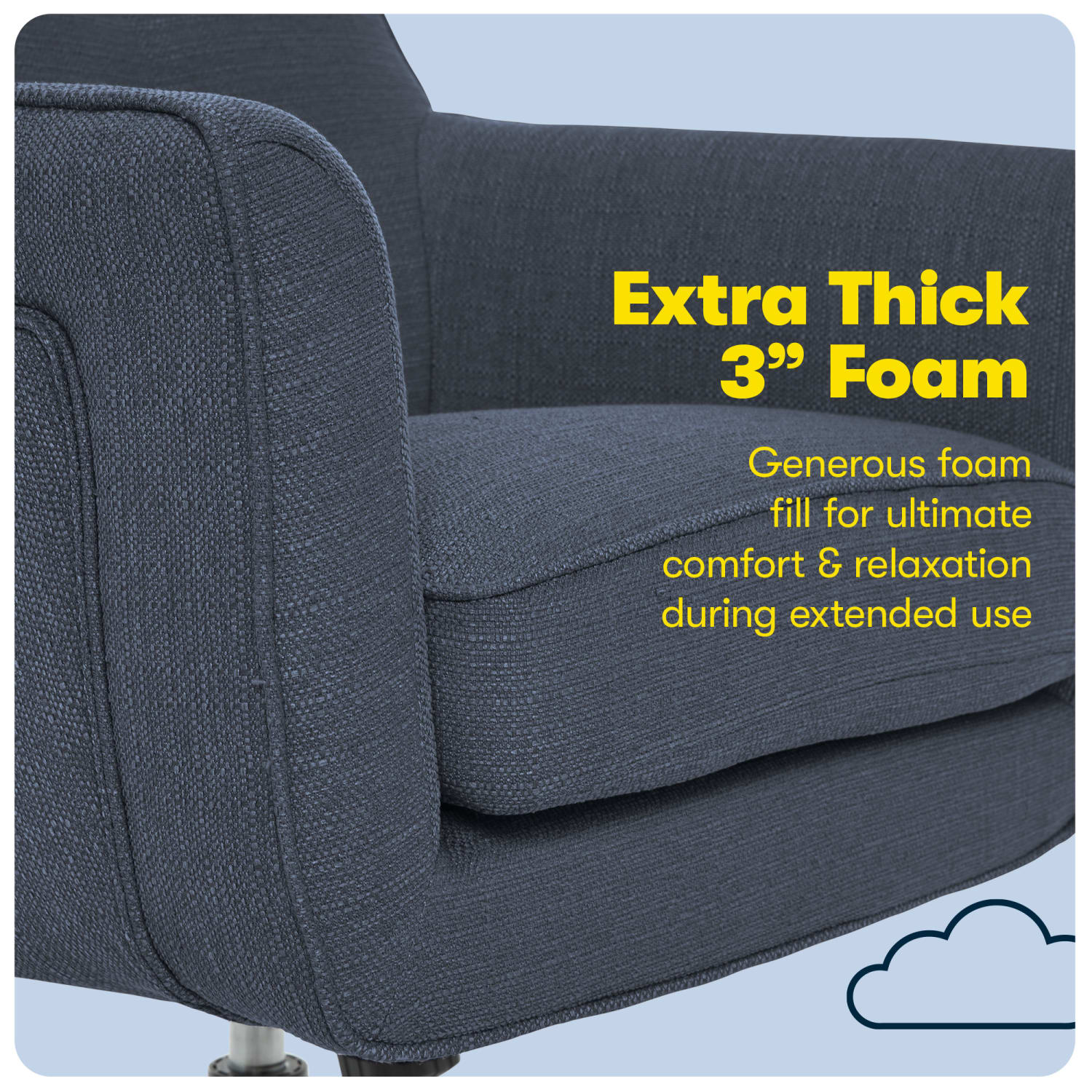 Serta® Ashland Home Mid-Back Office Chair, Twill Fabric, Blue/Chrome - Image 13