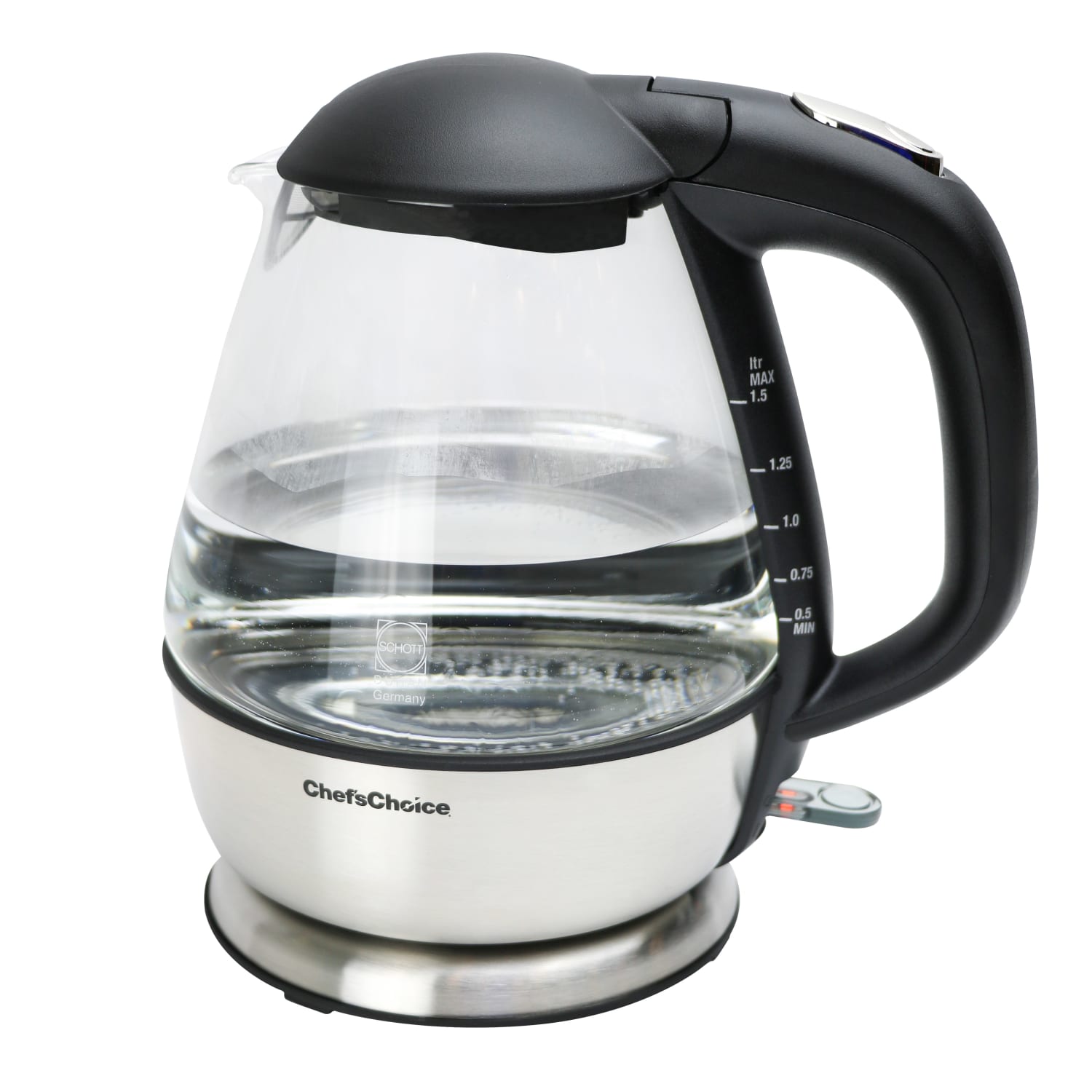 Edgecraft Chefs Choice 1.5L Electric Glass Kettle, Silver - Image 4