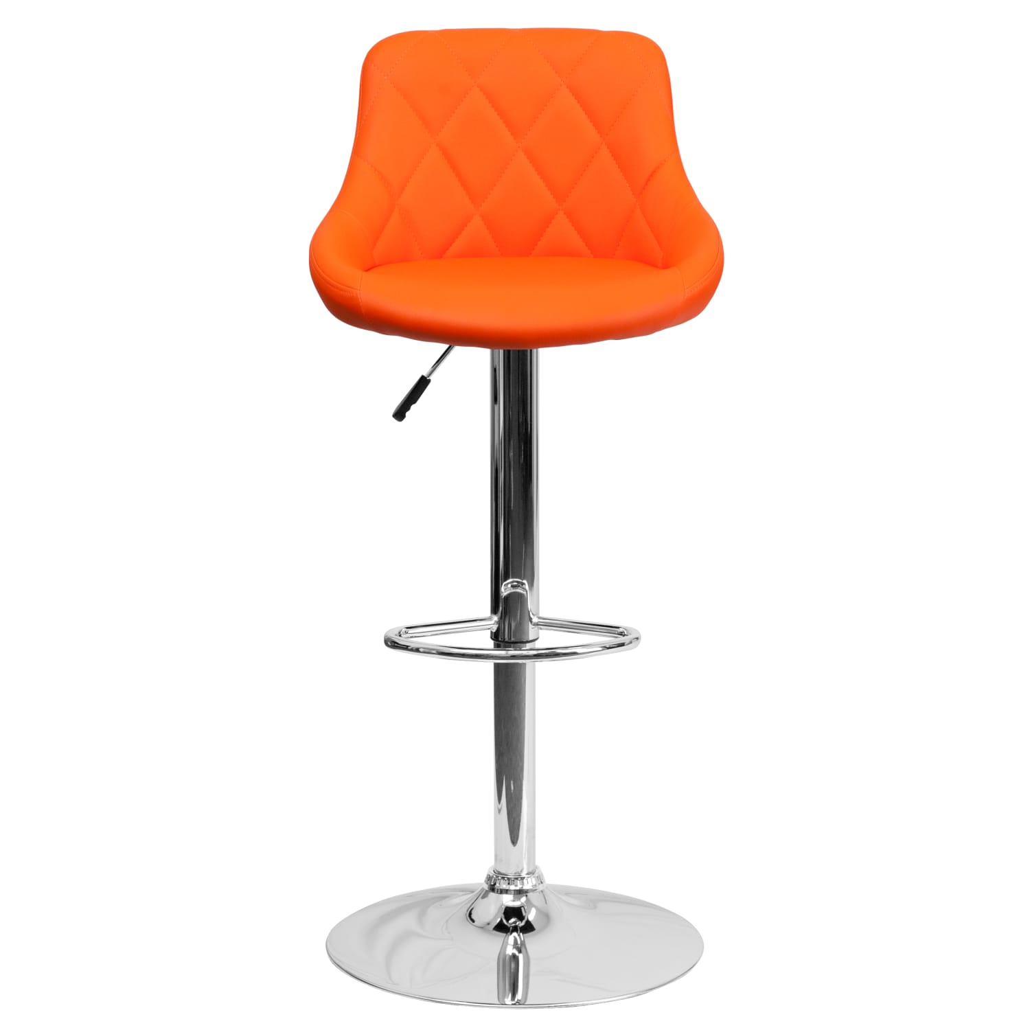 Flash Furniture Contemporary Vinyl Bucket Seat Adjustable Height Barstool with Diamond Pattern Back and Chrome Base Orange PopularChairscom Flash Furniture Contemporary Vinyl Bucket Seat Adjustable Height Barstool with Diamond Pattern Back and Chrome Base Orange PopularChairscom