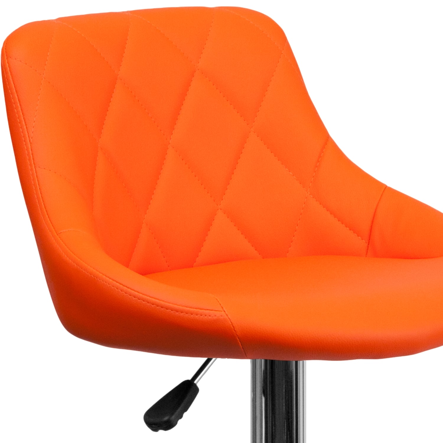 Flash Furniture Contemporary Vinyl Bucket Seat Adjustable Height Barstool with Diamond Pattern Back and Chrome Base Orange PopularChairscom Flash Furniture Contemporary Vinyl Bucket Seat Adjustable Height Barstool with Diamond Pattern Back and Chrome Base Orange PopularChairscom