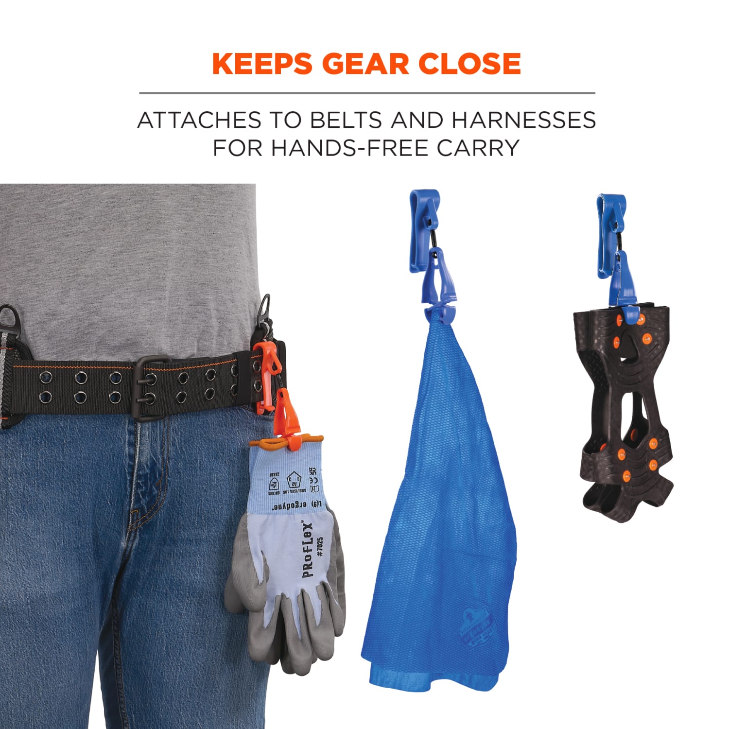 Ergodyne 3425 Glove Belt Clip Holder, 6-1/2in, Blue, Total Qty 1 - Image 3