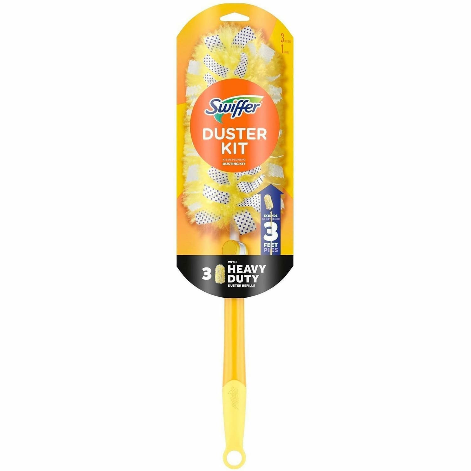 Swiffer Unscented Duster Kit - Fiber Bristle - 36in Handle Length - Yellow - 3 / Pack - Image 3