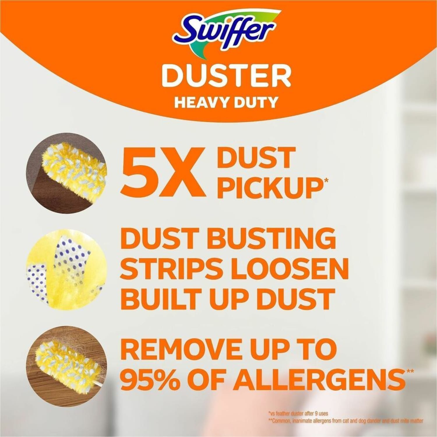 Swiffer Unscented Duster Kit - Fiber Bristle - 36in Handle Length - Yellow - 3 / Pack - Image 5