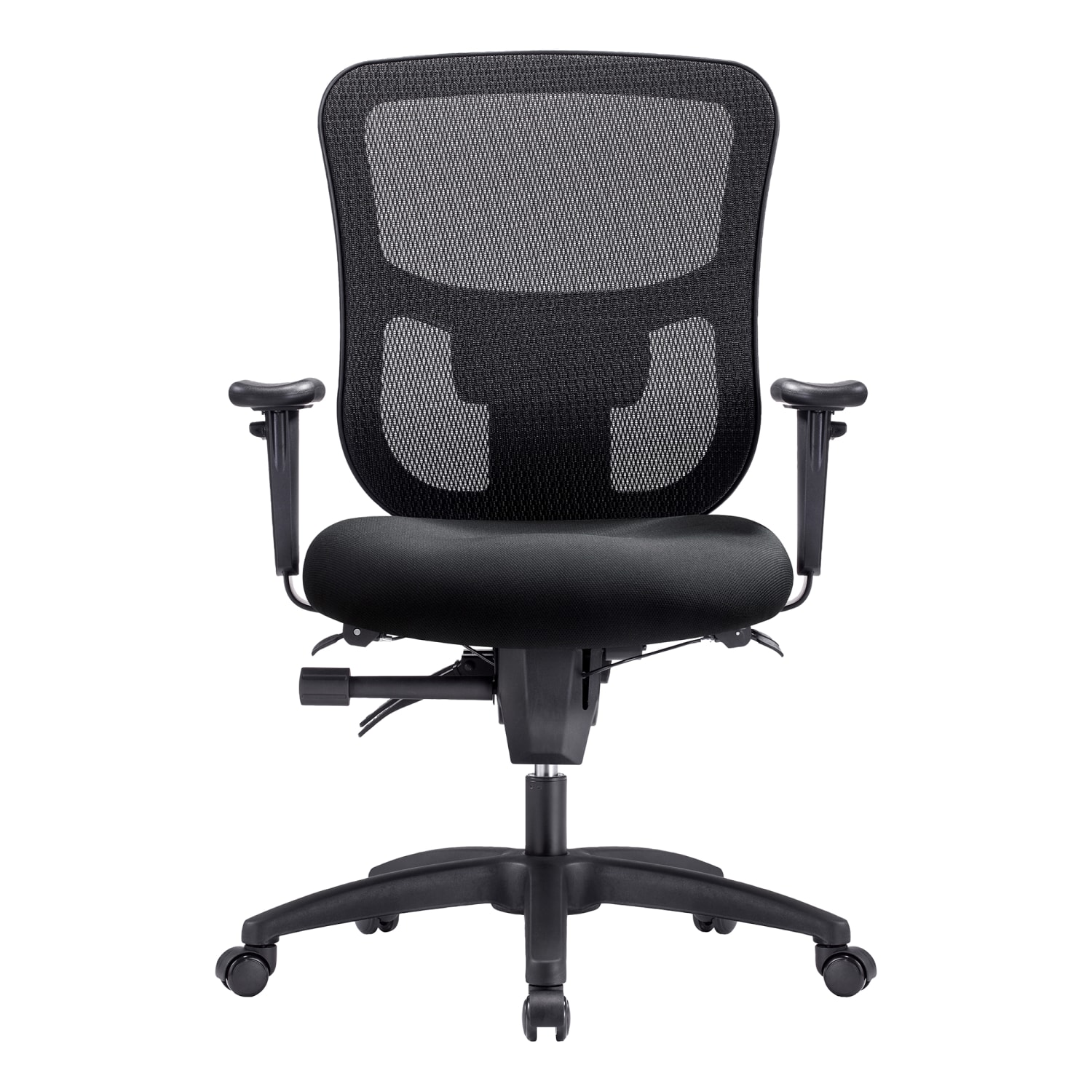 WorkPro 9500XL Series Big  Tall Ergonomic MeshPremium Fabric Mid Back Chair BlackBlack BIFMA Compliant PopularChairscom