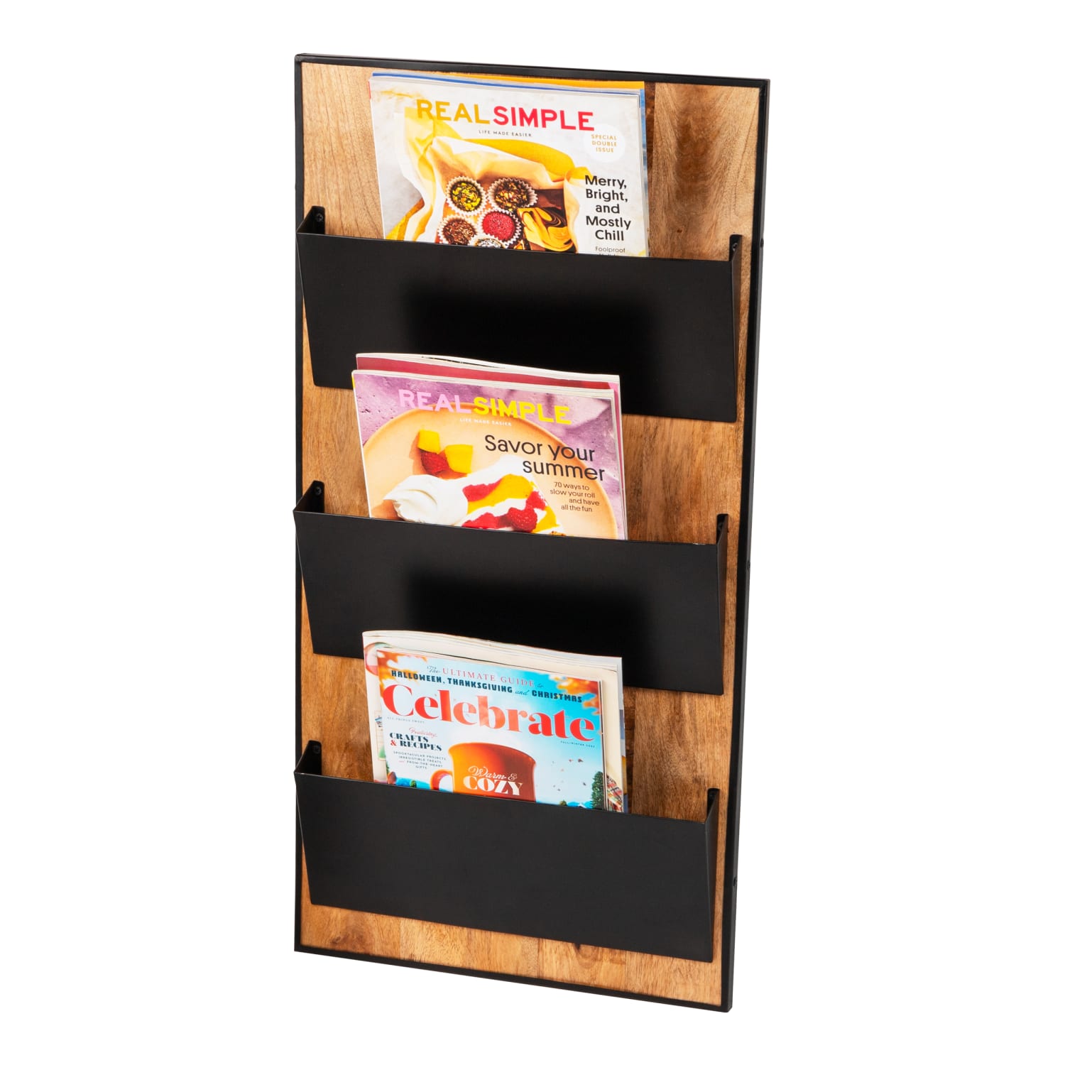 Mind Reader 3-Tier Wall-Mounted File Organizer, 32-1/4inH x 16inW x 3inD, Black - Image 6