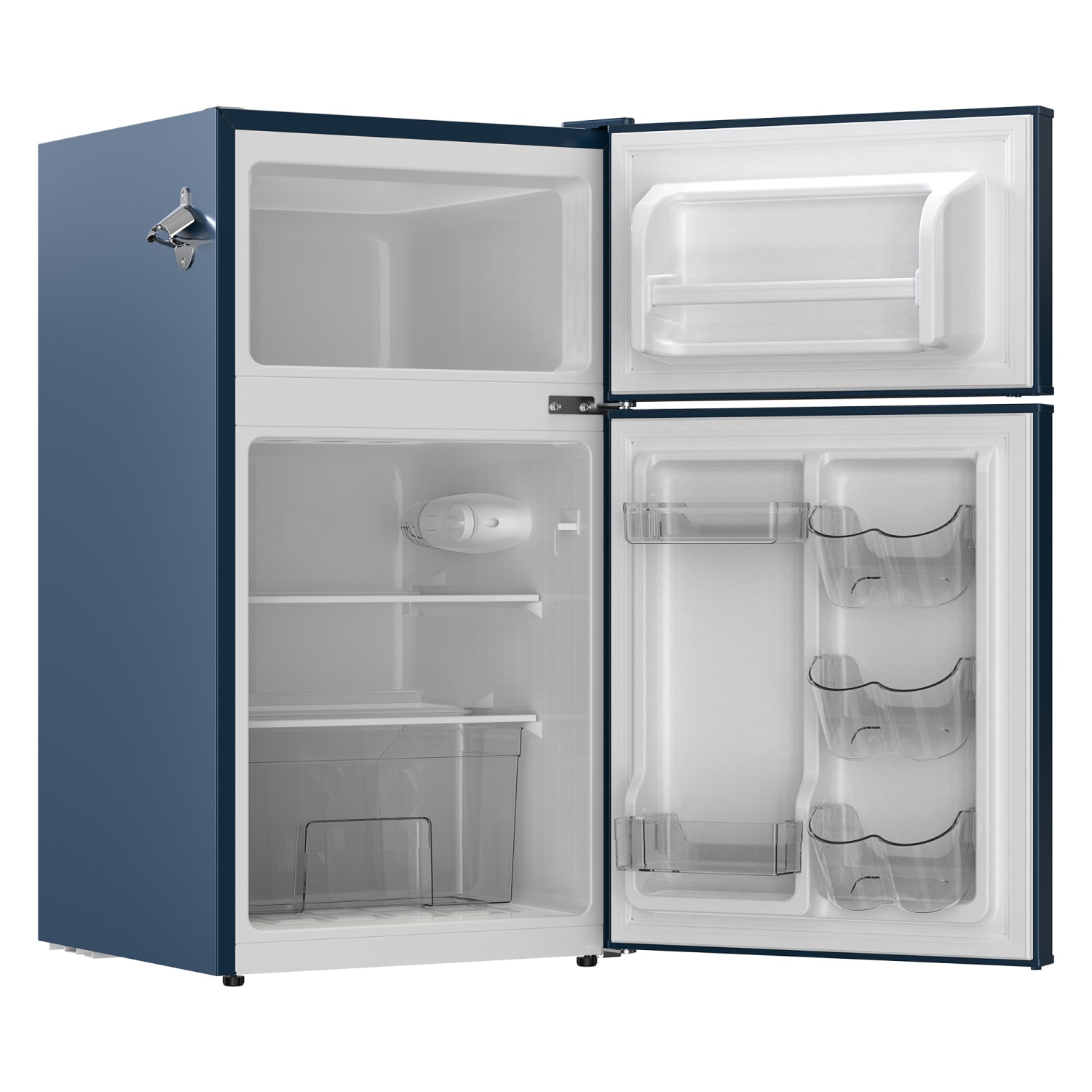 Frigidaire 3.1-cu. ft. 2-Door Retro Bar Refrigerator with Side Bottle Opener, Azure - Image 5