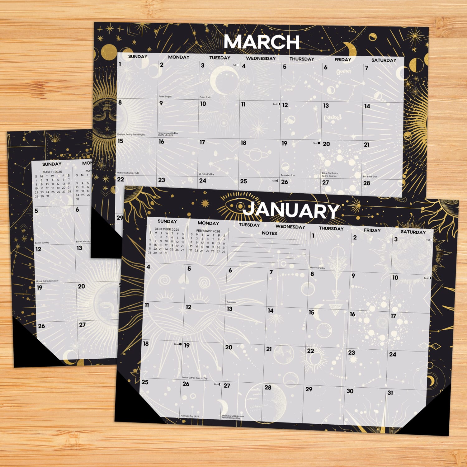2026 Willow Creek Press Monthly Desk Pad Calendar, 12in x 17in, Celestial, January To December, 57100 - Image 6