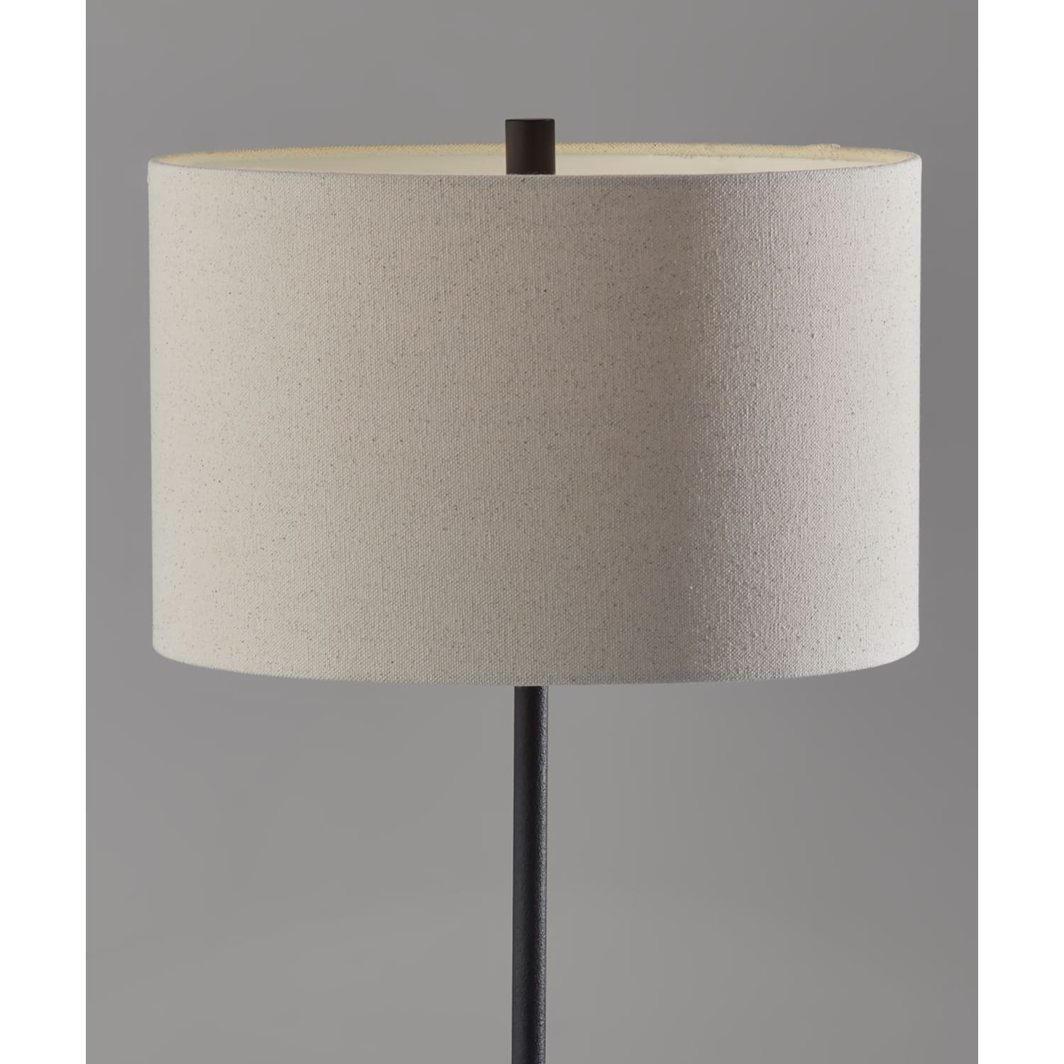 Adesso Silos Wrought Iron Floor Lamp, 60inH, Beige Shade/Black Base - Image 4