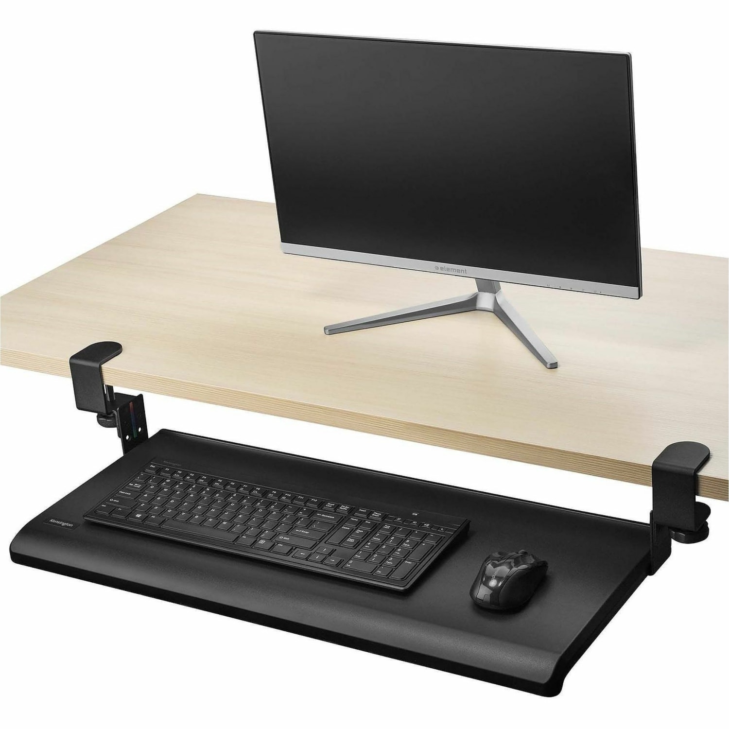 Kensington SmartFit Clamp-On Keyboard Drawer, 13.3inH x 32.4inW, Black, TAA Compliant - Image 4
