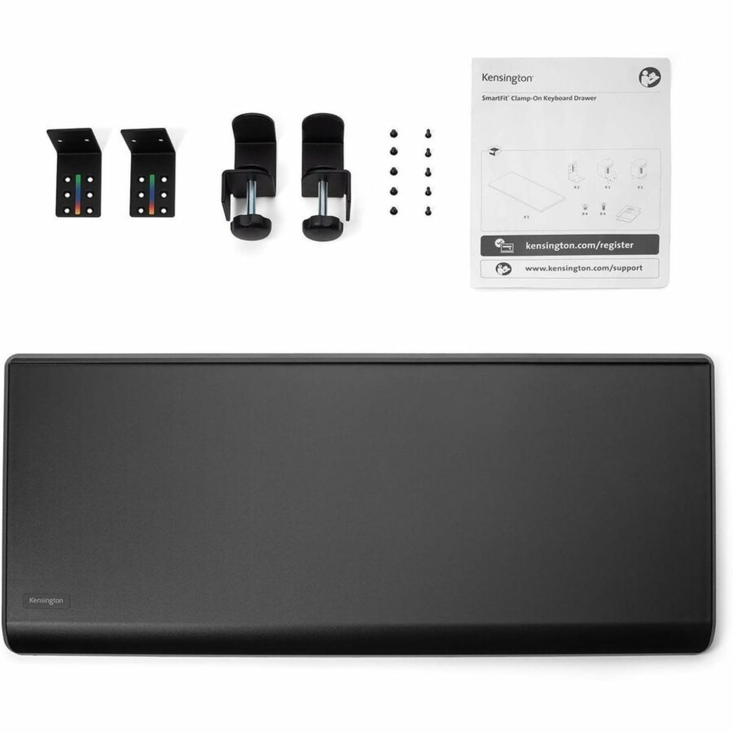Kensington SmartFit Clamp-On Keyboard Drawer, 13.3inH x 32.4inW, Black, TAA Compliant - Image 6