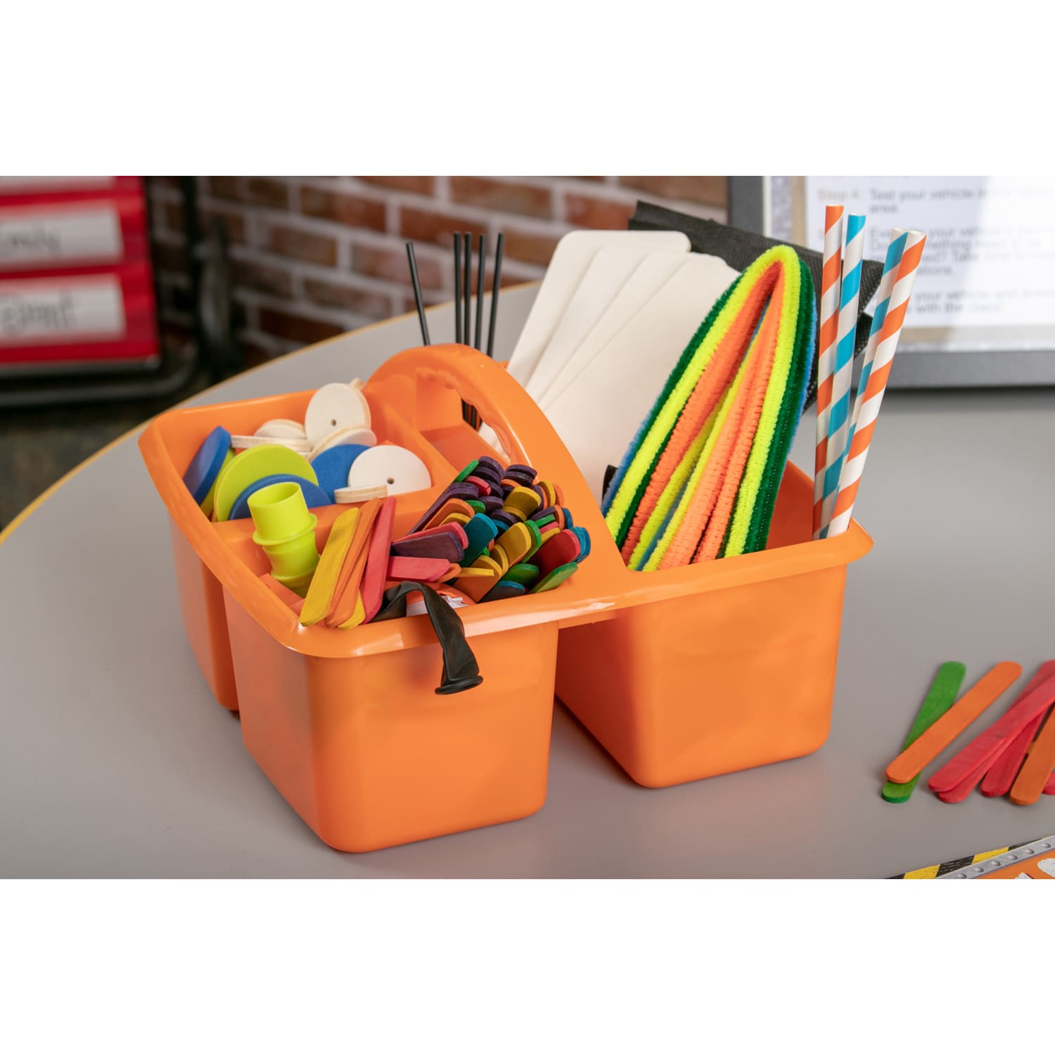 Teacher Created Resources Plastic Storage Caddies, 5-1/4inH x 9-1/4inW x 9inD, Orange, Pack Of 6 Caddies - Image 5