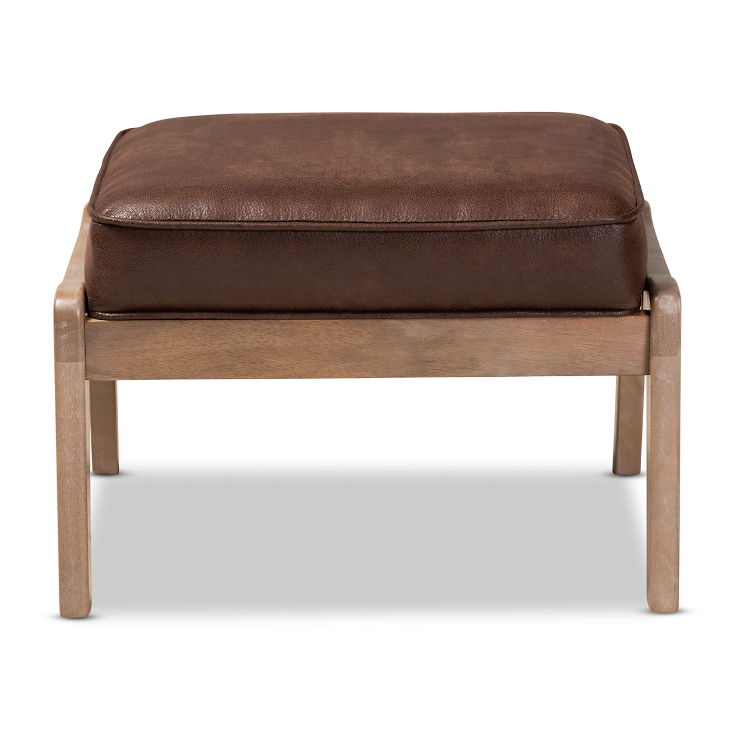 Baxton Studio Sigrid Ottoman, Dark Brown - Image 3