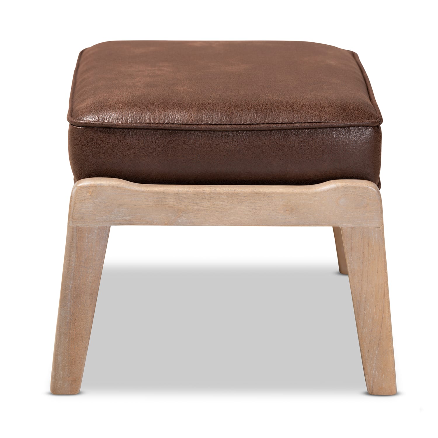 Baxton Studio Sigrid Ottoman, Dark Brown - Image 4