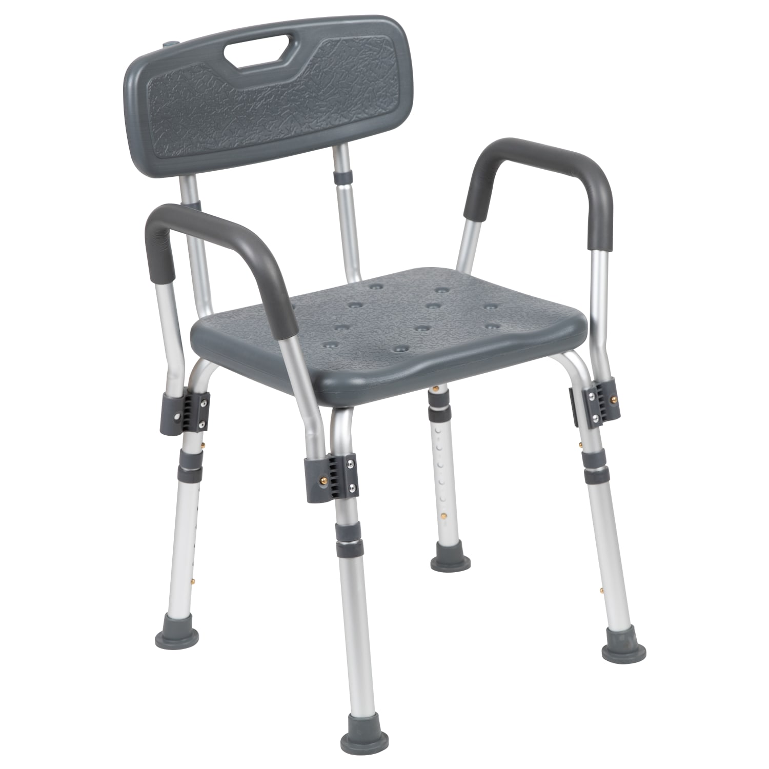Flash Furniture Hercules Adjustable Bath And Shower Chair With Quick-Release Back And Arms, 34-3/4inH x 20-3/4inW x 19-3/4inD, Gray - Image 4