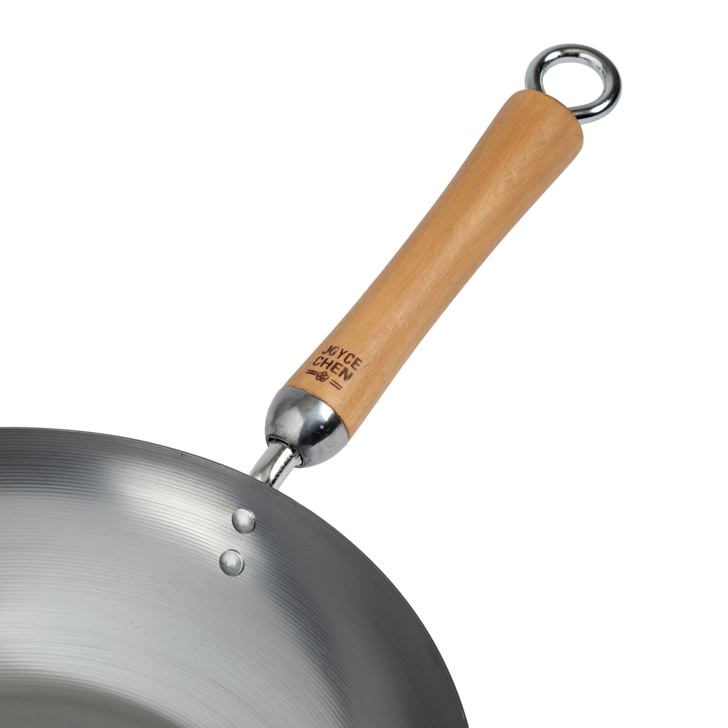 Joyce Chen Classic Series Carbon Steel Stir Fry Pan With Birch Handle, 12in, Silver - Image 3