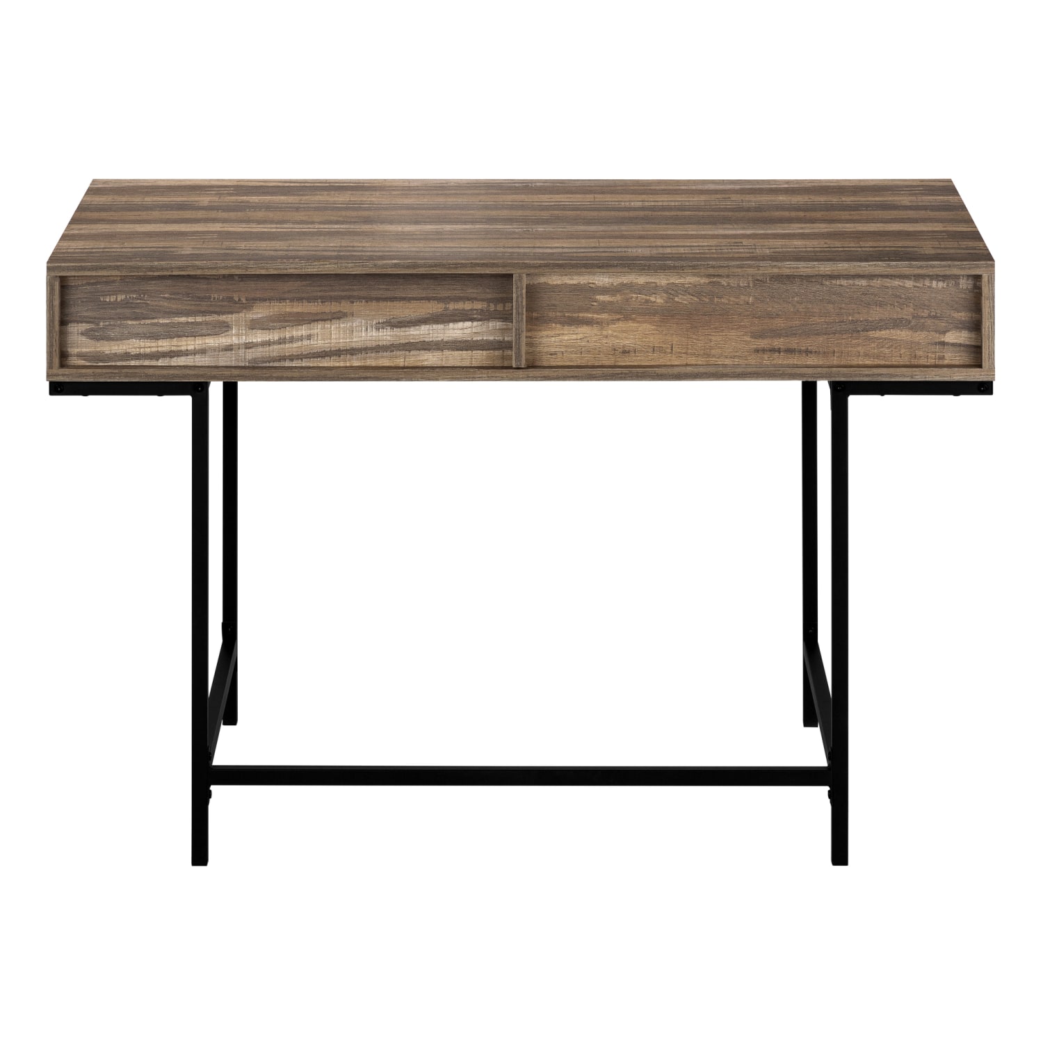 Monarch Specialties Pollard 48inW Computer Desk, Brown Wood/Black - Image 6
