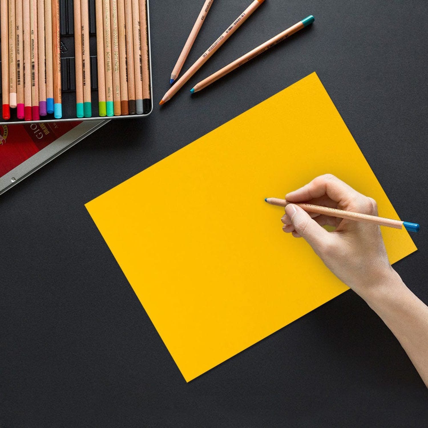 JAM Paper Letter Matte Paper, Sunflower Yellow, Letter (8.5in x 11in), 50 Sheets Per Pack, 28 Lb - Image 3