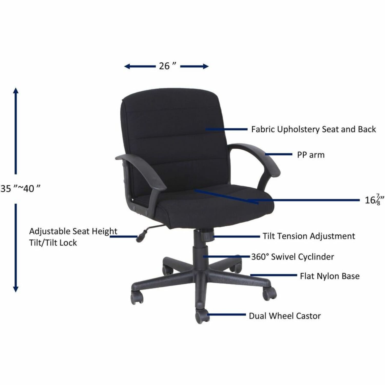 Lorell Soho Fabric Task Chair Black PopularChairscom Lorell Soho Fabric Task Chair Black PopularChairscom