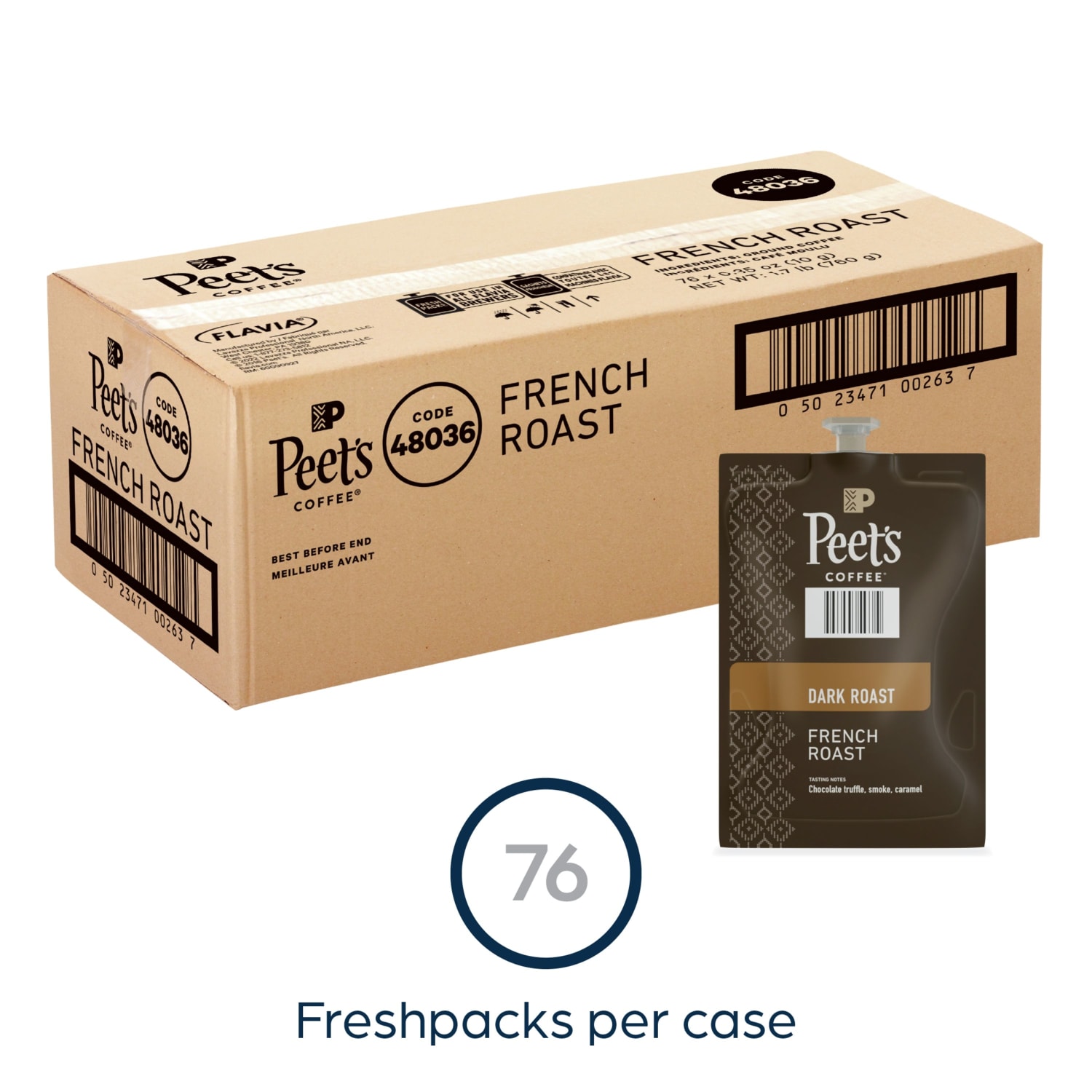 Peet's Coffee & Tea Single-Serve Coffee Freshpacks, French Roast, Carton Of 76 - Image 4