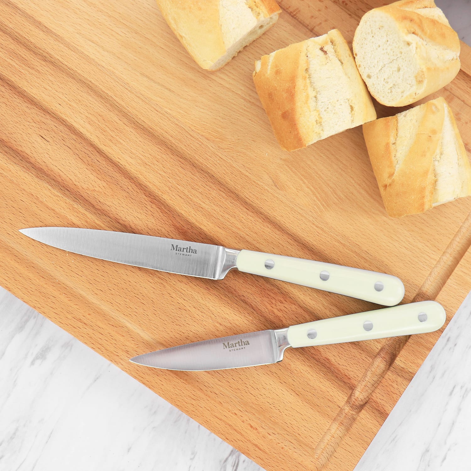 Martha Stewart Stainless Steel 2-Piece Cutlery Set, Cream - Image 3