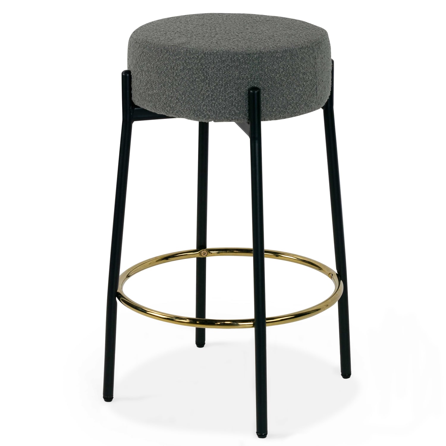Glamour Home Avner Boucle Fabric Counter Height Stools, Gray, Set Of 2 Stools - Image 3