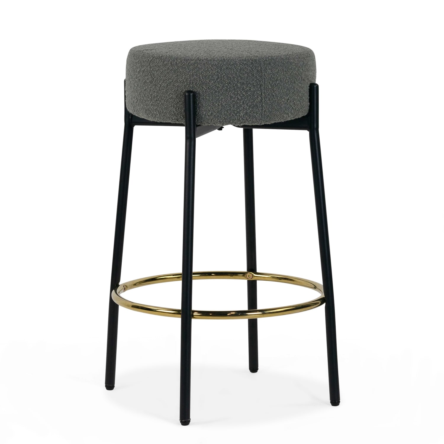 Glamour Home Avner Boucle Fabric Counter Height Stools, Gray, Set Of 2 Stools - Image 4