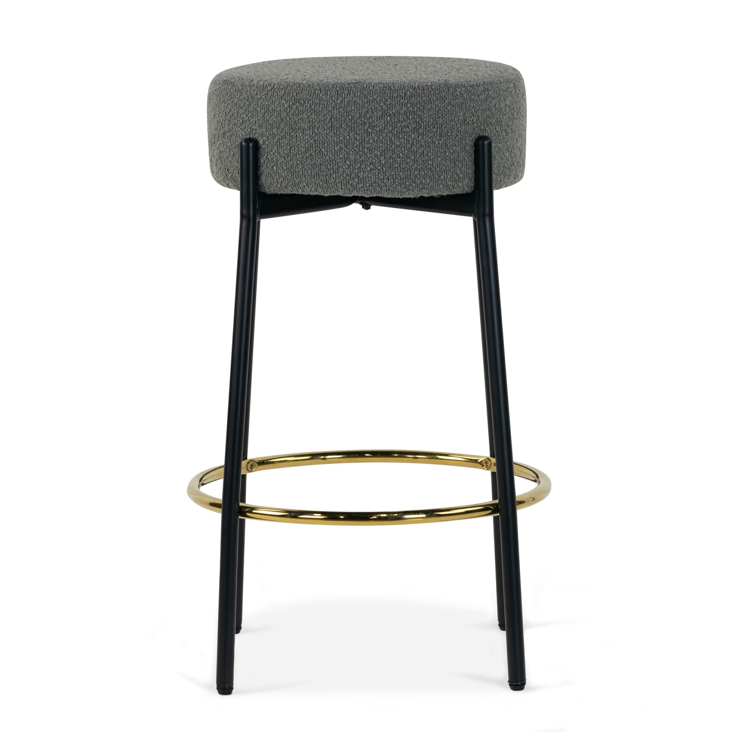Glamour Home Avner Boucle Fabric Counter Height Stools, Gray, Set Of 2 Stools - Image 5