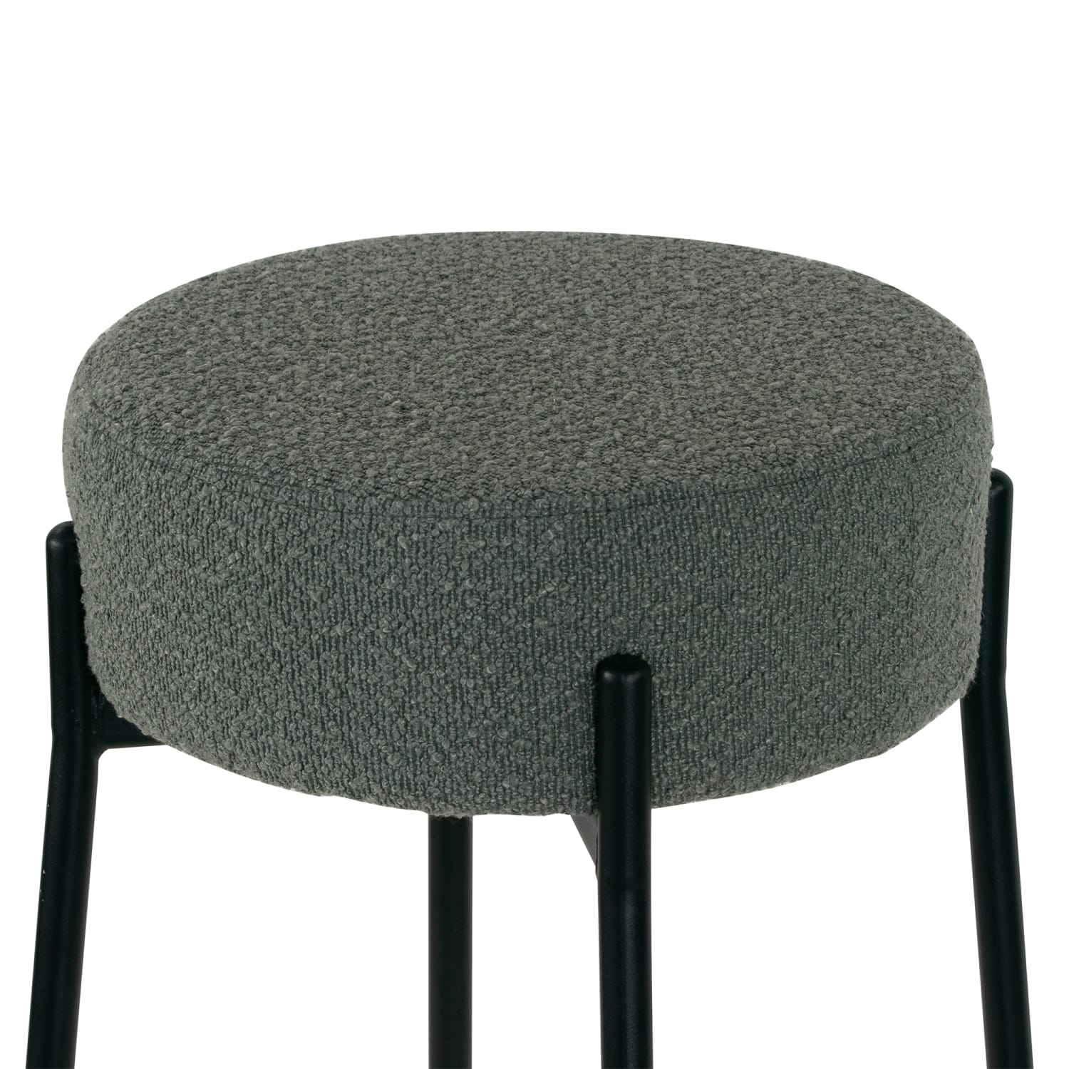 Glamour Home Avner Boucle Fabric Counter Height Stools, Gray, Set Of 2 Stools - Image 6