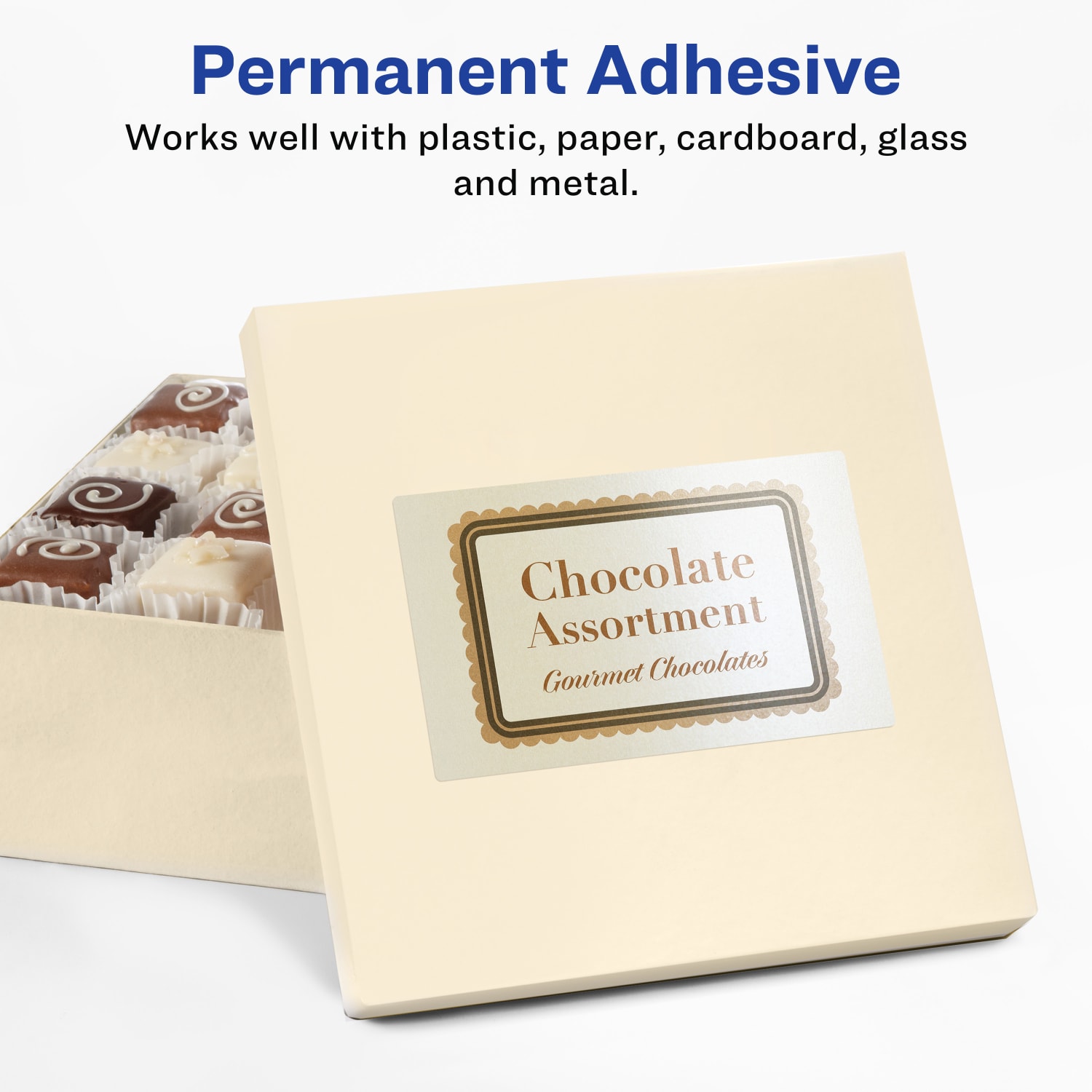 Avery Pearlized Permanent Labels With Sure Feed, 94256-PIP25, Rectangle, 5in x 3-1/2in, Ivory, Pack Of 100 Labels - Image 4