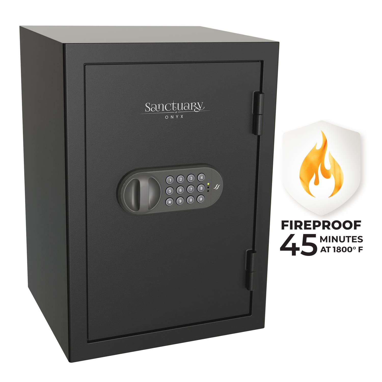 Sanctuary Onyx Fireproof Home And Office Safe With Electronic Lock, 1.34 Cu. Ft. Capacity, Matte Black - Image 3
