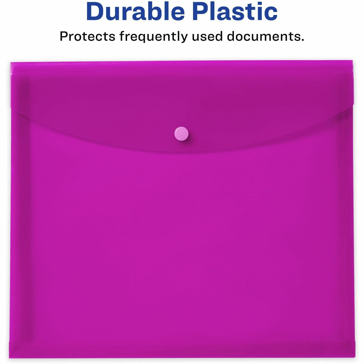 Avery Letter, A4 Recycled Filing Envelope - 450 Sheets Capacity - Plastic, Polypropylene - Black, Aqua, Sage, Plum - 0% Recycled - 4 / Pack - Image 3