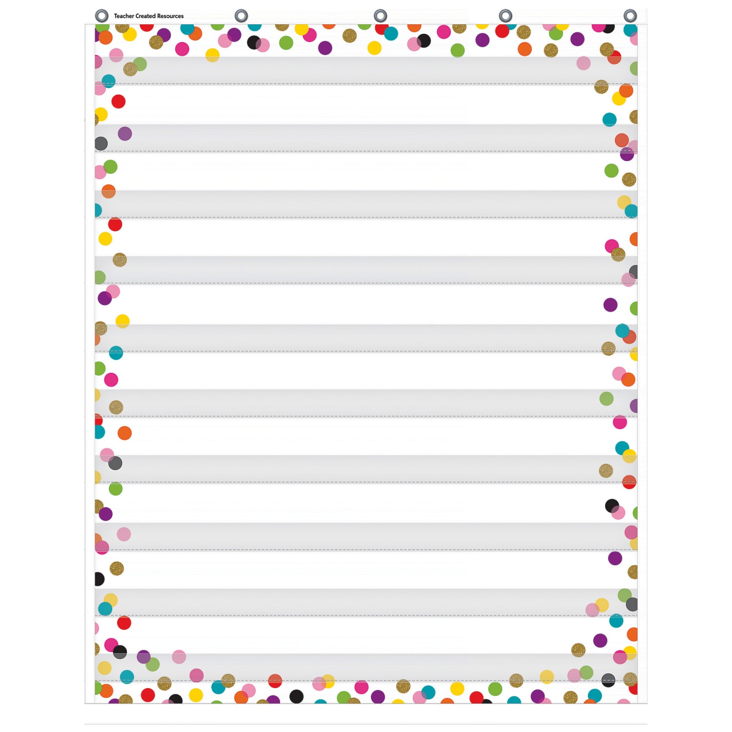 Teacher Created Resources 10 Pocket Chart, 34in x 44in, Confetti