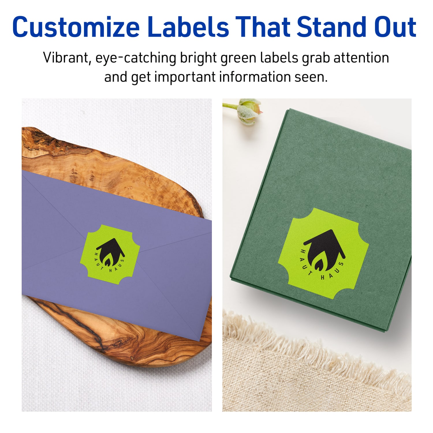 Avery Print-To-The-Edge Labels With Sure Feed Technology, 94110-BGP80, Square Scalloped, 1-5/8in x 1-5/8in, Matte Bright Green, Pack of 1600 - Image 4