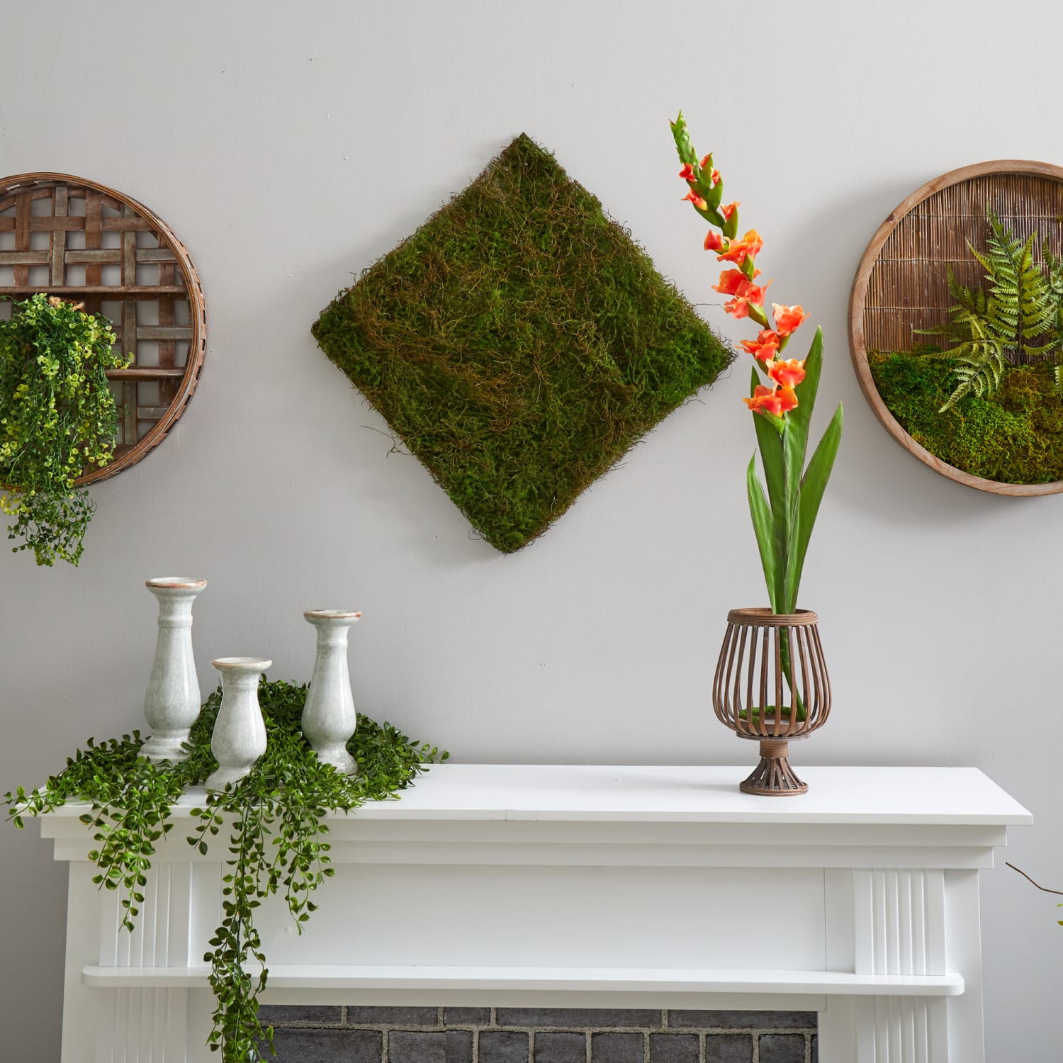 Nearly Natural Moss Mat 20inH Artificial Plant, 20inH x 20inW x 1inD, Green - Image 4