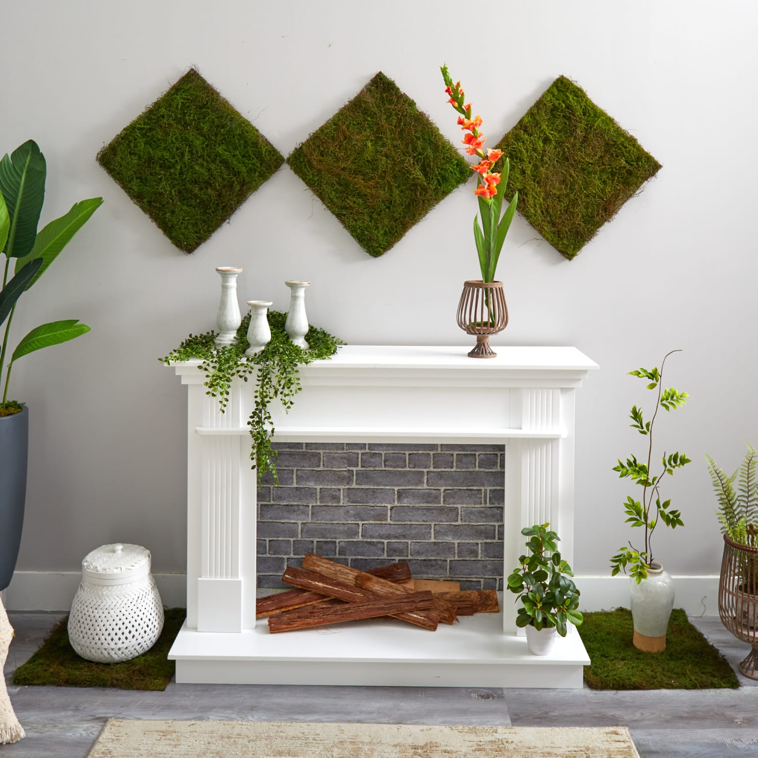 Nearly Natural Moss Mat 20inH Artificial Plant, 20inH x 20inW x 1inD, Green - Image 5