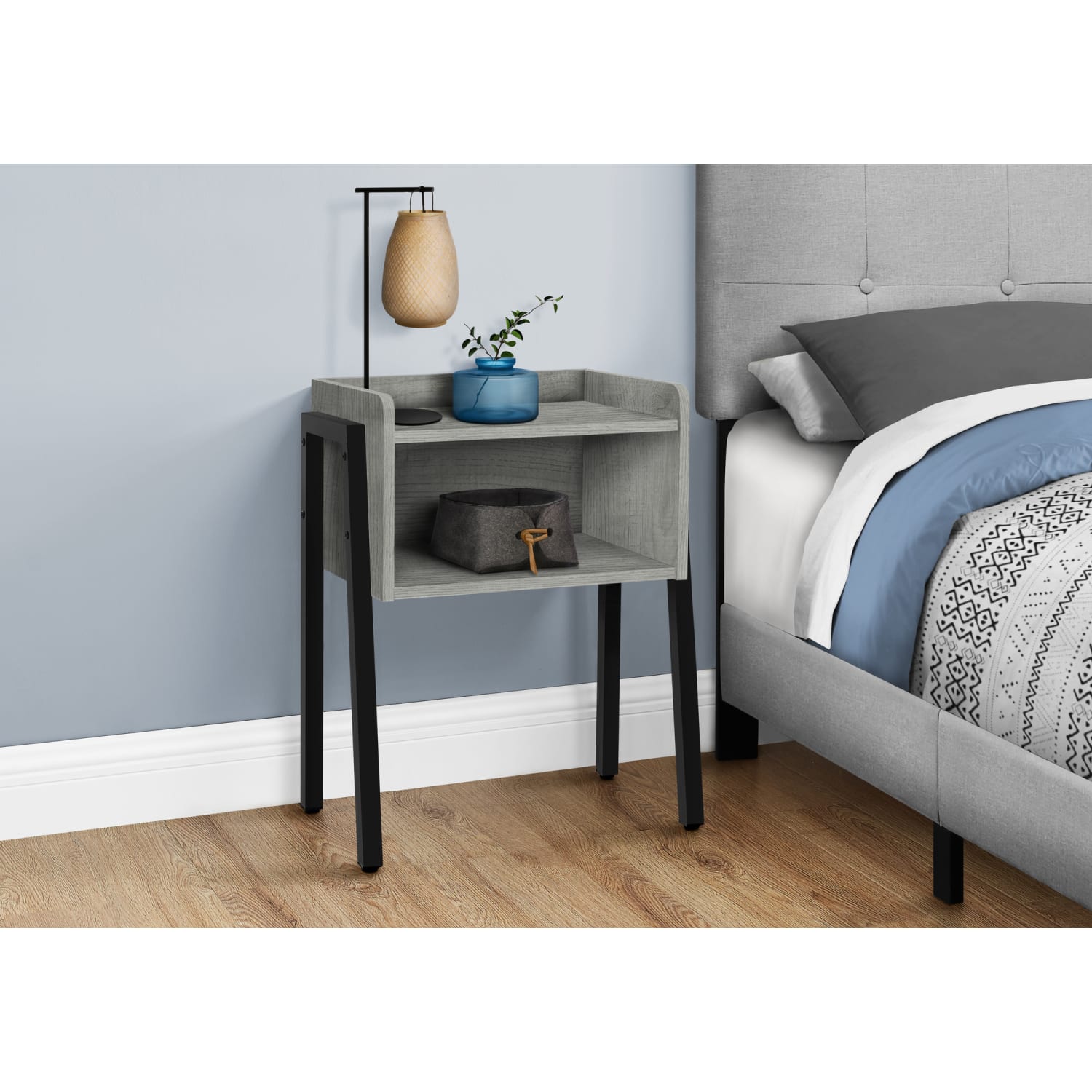 Monarch Specialties Dave Accent Table, 23-1/4inH x 18-1/2inW x 11-3/4inD, Gray/Black - Image 4