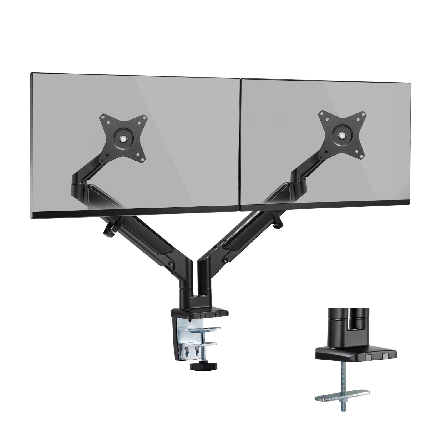 Mount-It! 32in Dual Monitor Mount With Low Profile Gas Spring Arms, Black - Image 3