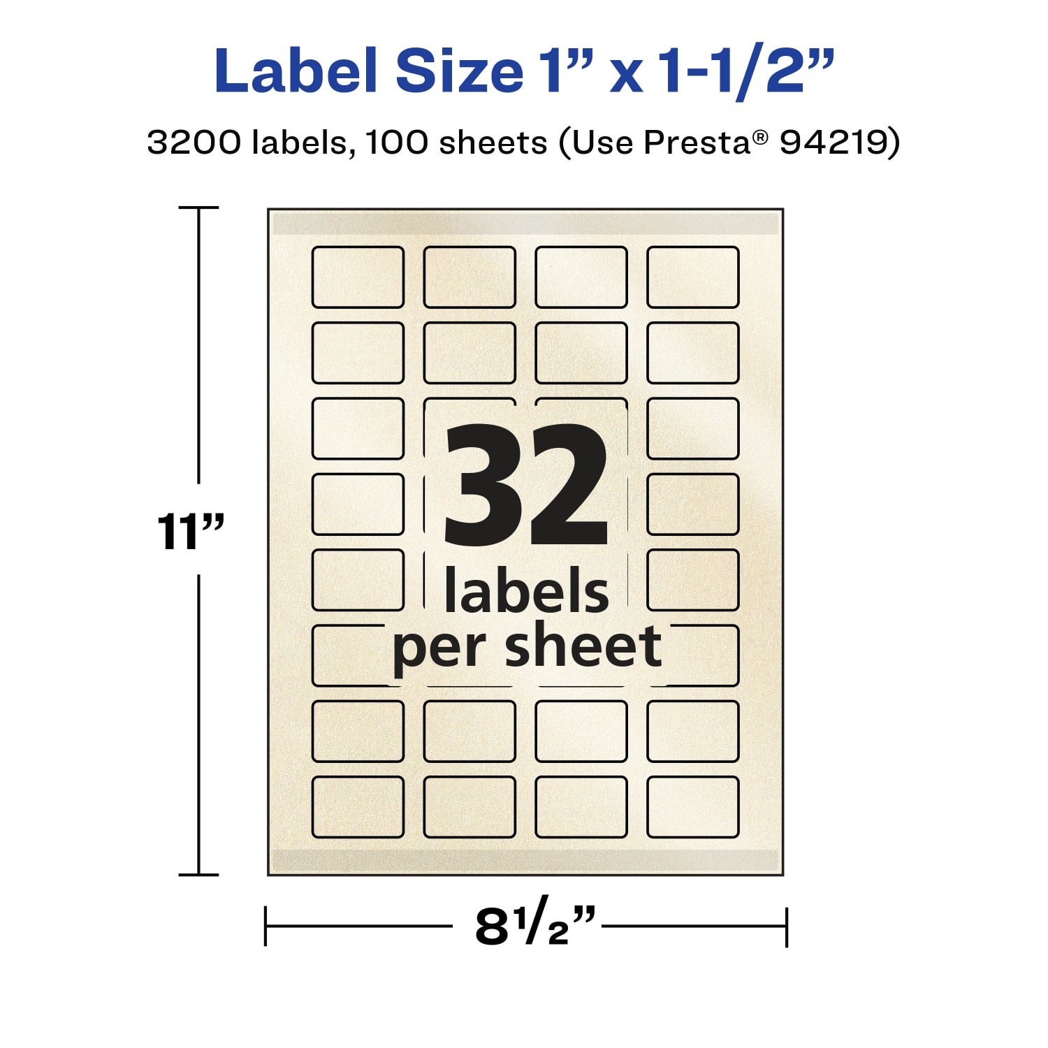 Avery Pearlized Permanent Labels With Sure Feed, 94219-PIP100, Rectangle, 1in x 1-1/2in, Ivory, Pack Of 3,200 Labels - Image 6
