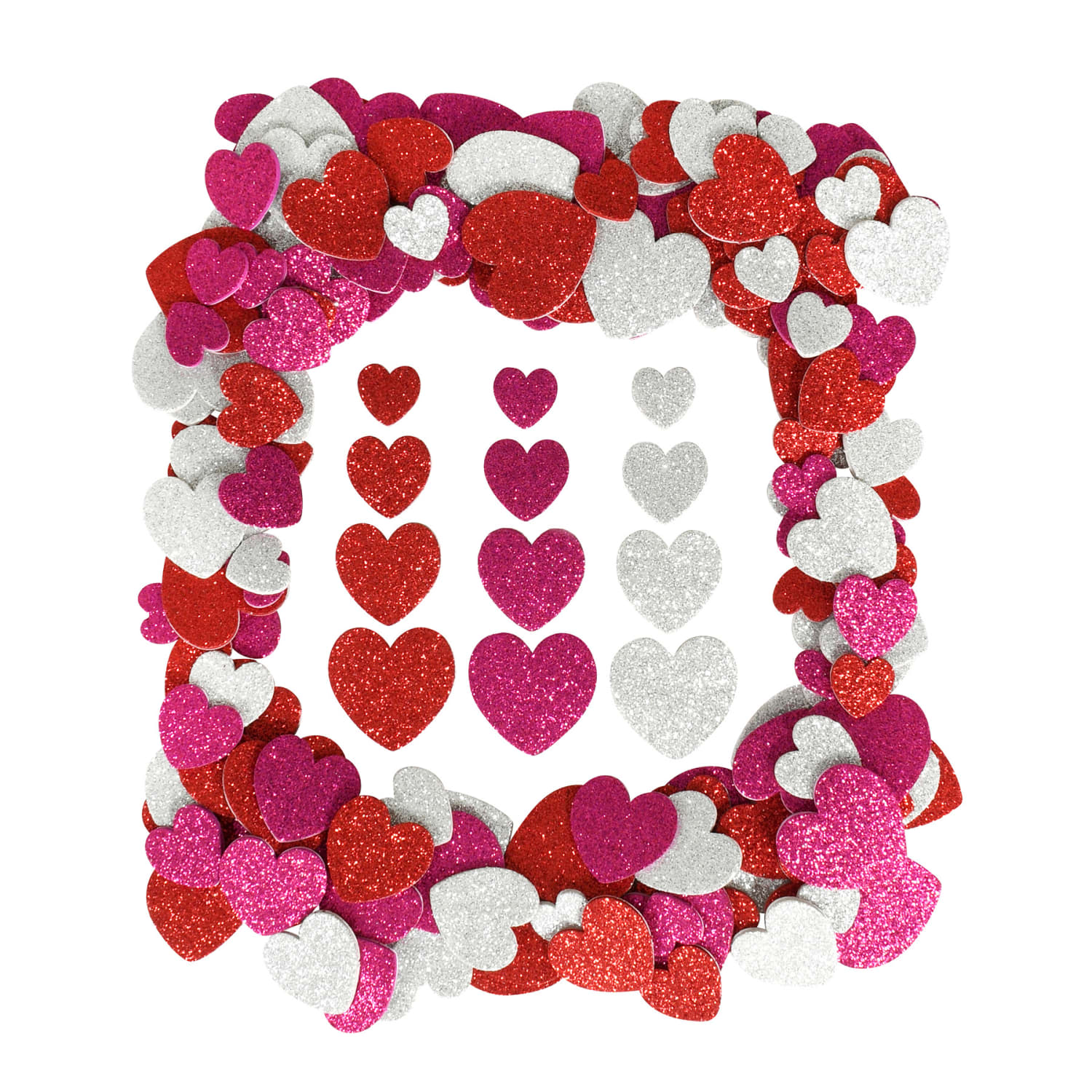 Ready 2 Learn Glitter Foam Stickers, Hearts, 168 Stickers Per Pack, Set Of 3 Packs - Image 3